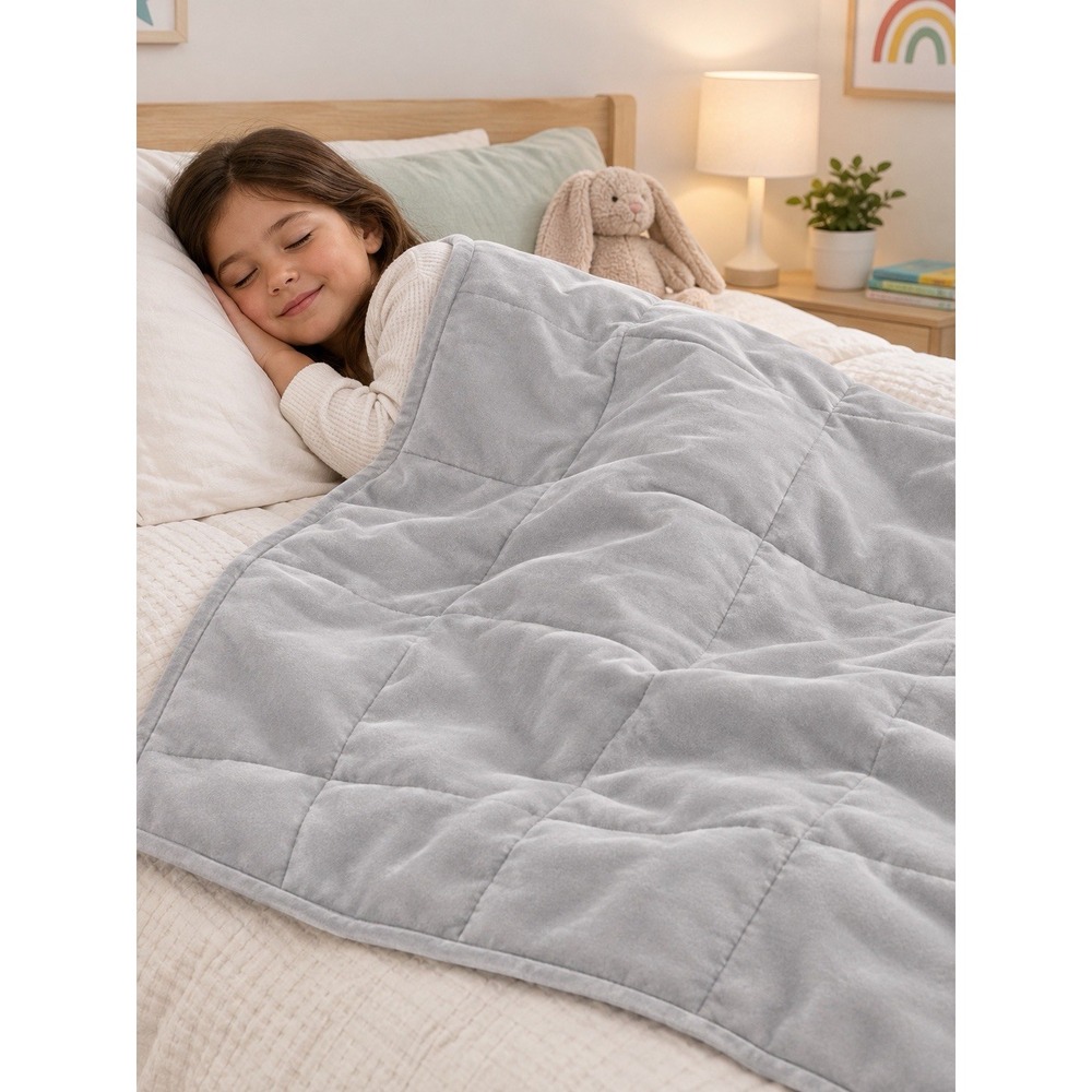 Pillowfort Kids Weighted Throw Blanket 40x60 Gray Solid Polyester, Washable